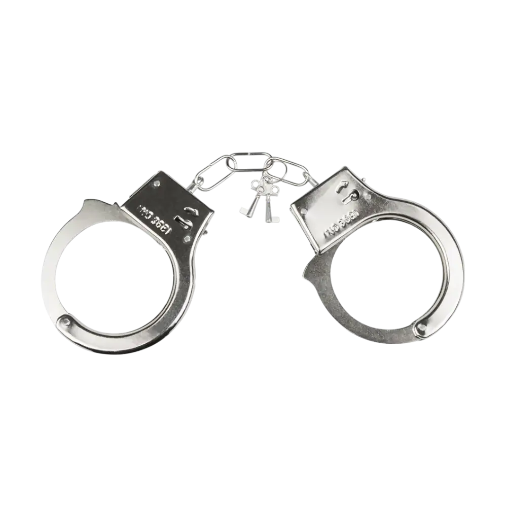 Esposas metálicas con llaves - Disfraz de policía