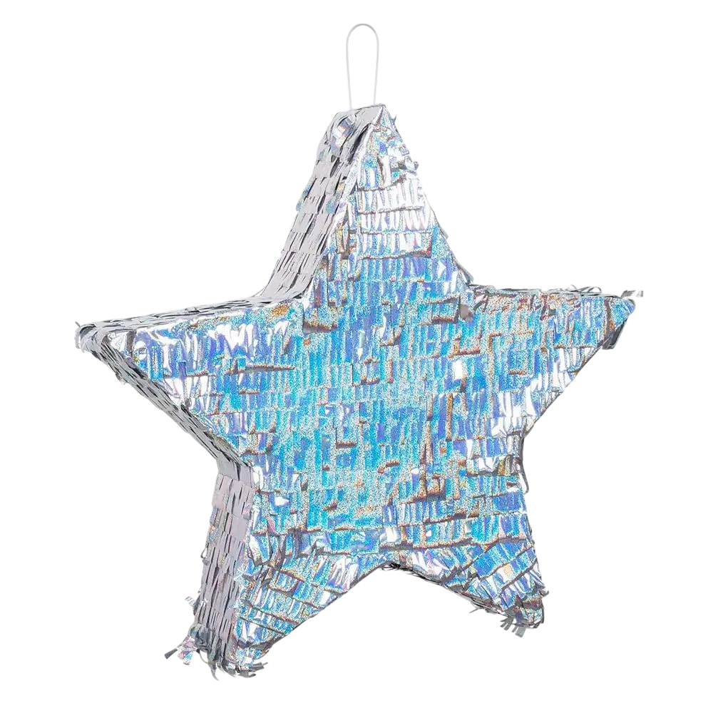 Piñata estrella de plata - Para acuñar - 44 cm