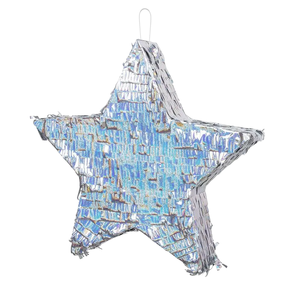 Piñata estrella de plata - Para acuñar - 44 cm
