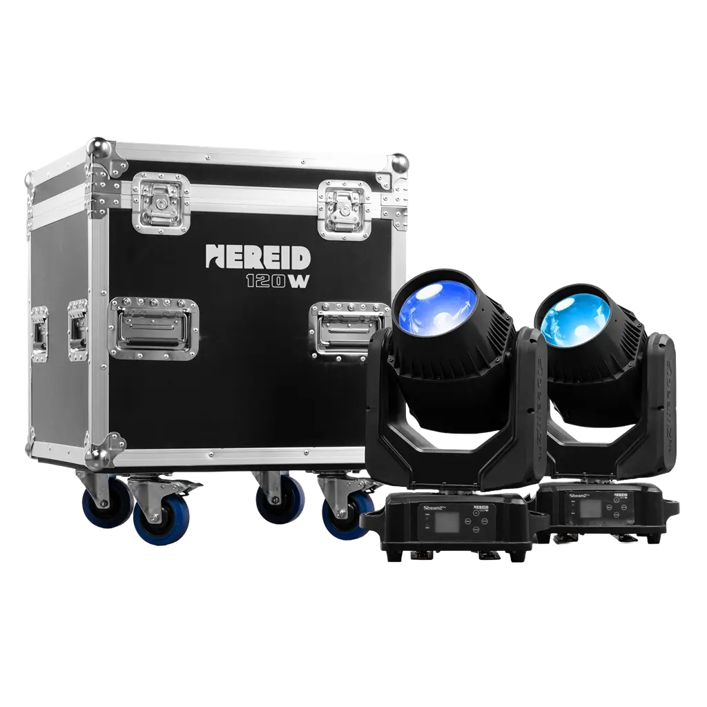 Juego de 2 proyectores "NEREID120W" - IP65 estancos con flight-case