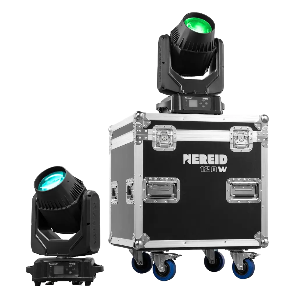 Juego de 2 proyectores "NEREID120W" - IP65 estancos con flight-case