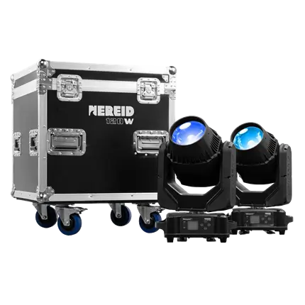 Juego de 2 proyectores NEREID120W - IP65 estancos con flight-case