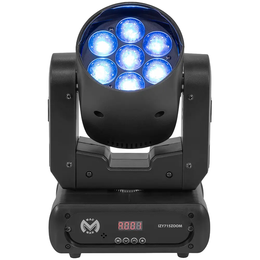 Cabezal de lavado LED profesional, "IZY 715 Zoom" - estroboscopio y DMX - Mac Mah