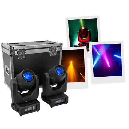 Lote de 2 híbridos Aurora 150 BSW haz + spot + wash con flight case - Mac Mah