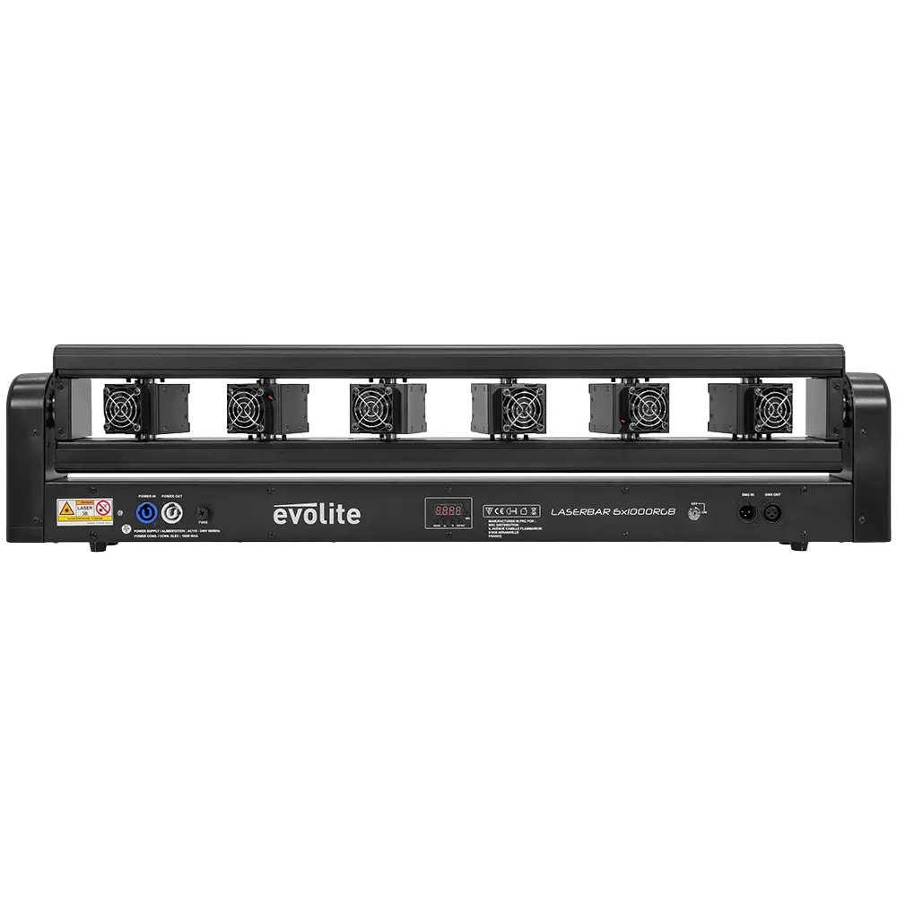 Barra láser pro "Laser Bar 6X1000RGB" 6×1000 mW RGB motorizada - Evolite