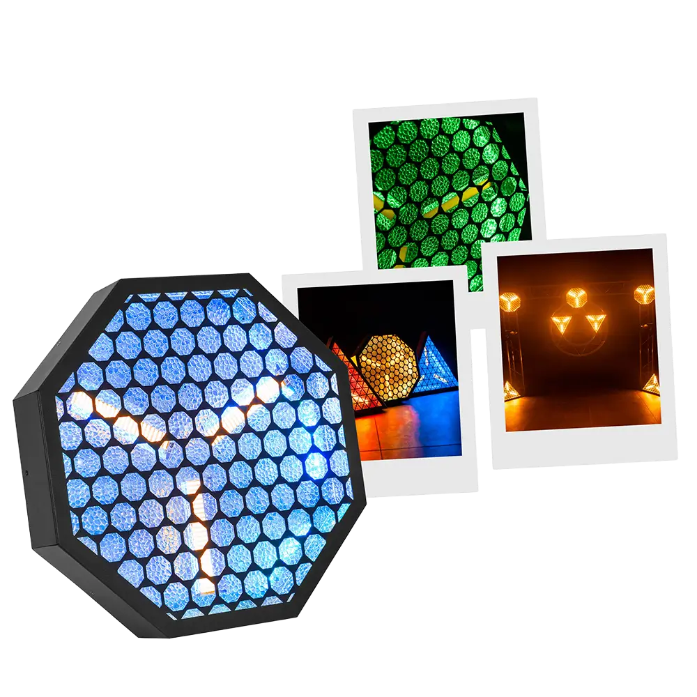 Efecto LED retro octogonal "Amber-O" + RGB DMX - Mac Mah