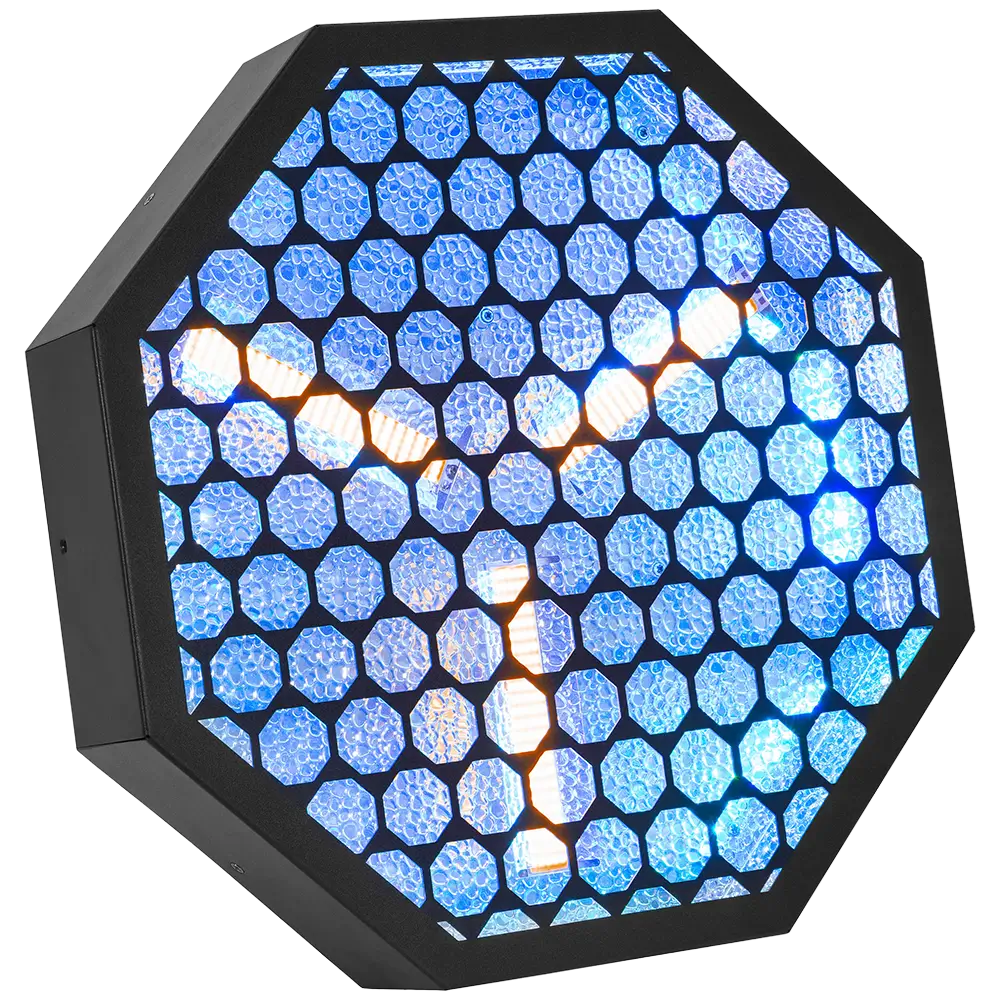 Efecto LED retro octogonal "Amber-O" + RGB DMX - Mac Mah