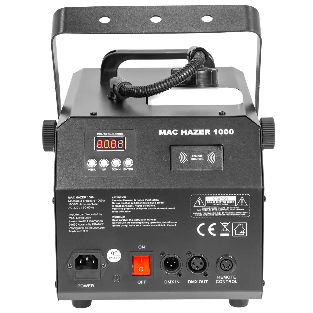Máquina de niebla 1000 W - Mac Hazer 1000 Mac Mah - Niebla ligera y control DMX