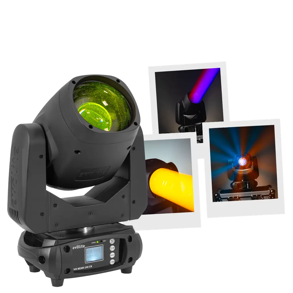 Proyector de haz de luz de 100 W - Evo Beam 100 CR Evolite - Control DMX y LED multicolor