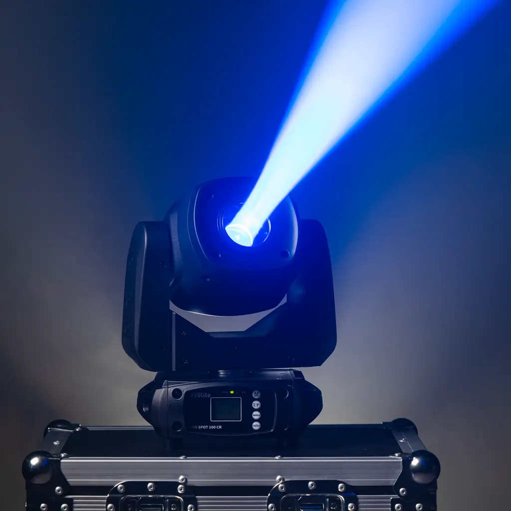 Pack 2 focos 100 W en flight case - Evo Spot 100 CR Set Evolite - LED multicolor y control DMX