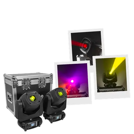 Pack 2 focos 100 W en flight case - Evo Spot 100 CR Set Evolite - LED multicolor y control DMX