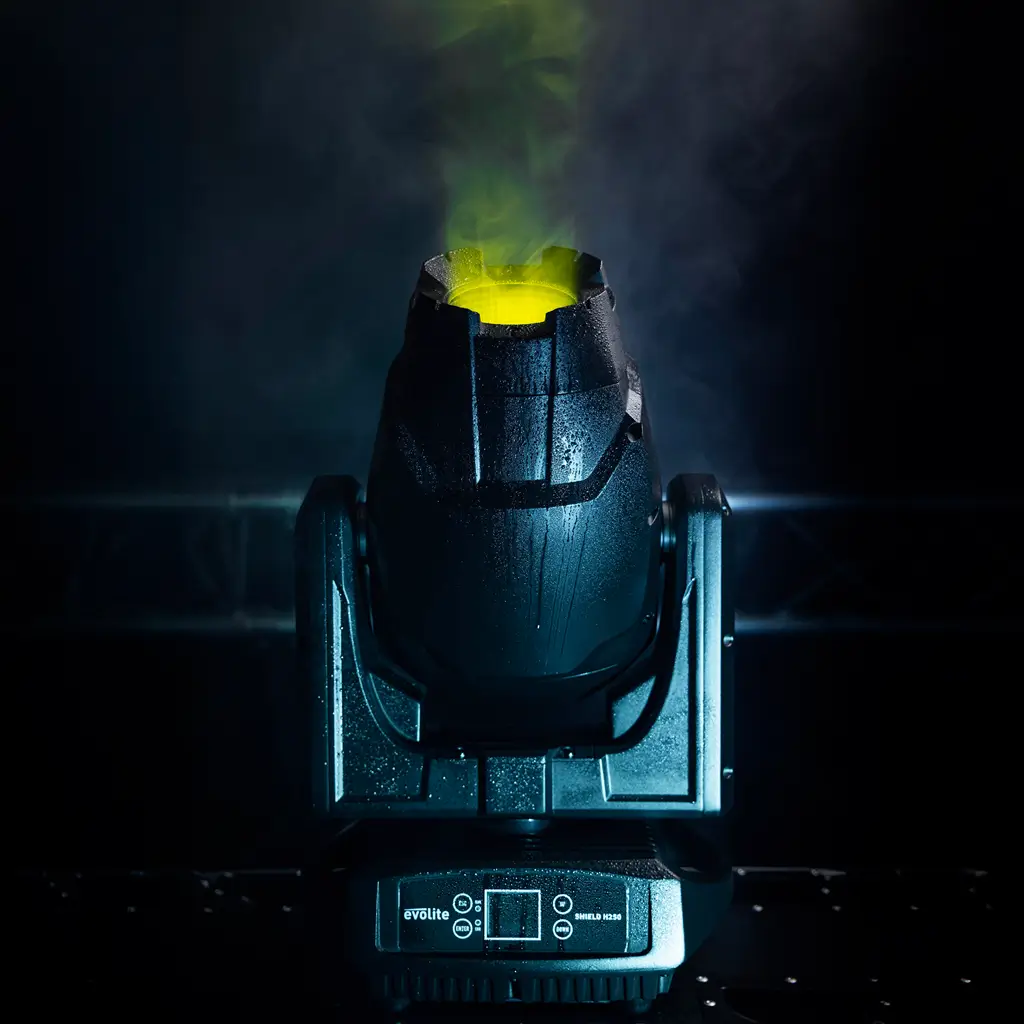 Proyector híbrido 250 W - Shield H250 IP65 Evolite - Uso interior y exterior - DMX & Gobos