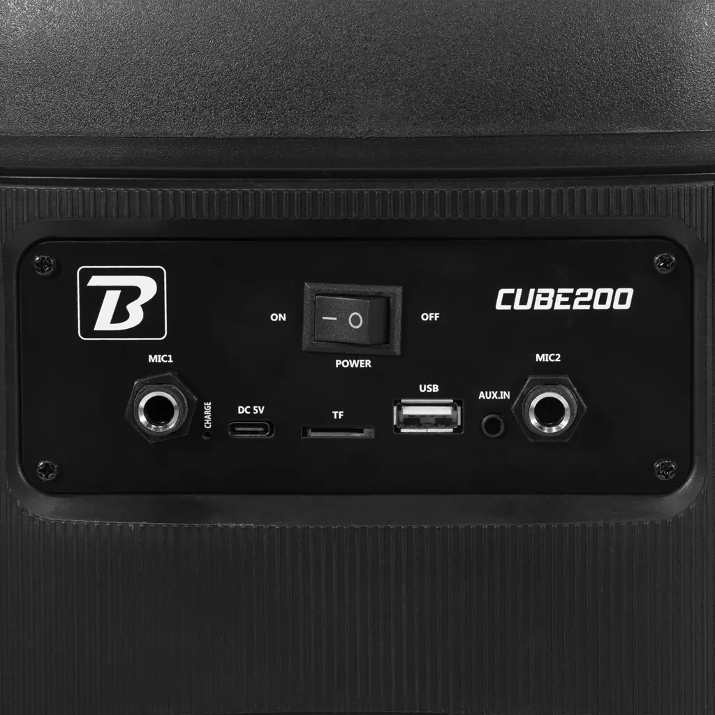 Altavoz portátil - Cube 200 BoomTone DJ - Bluetooth 5.0, batería integrada e iluminación LED