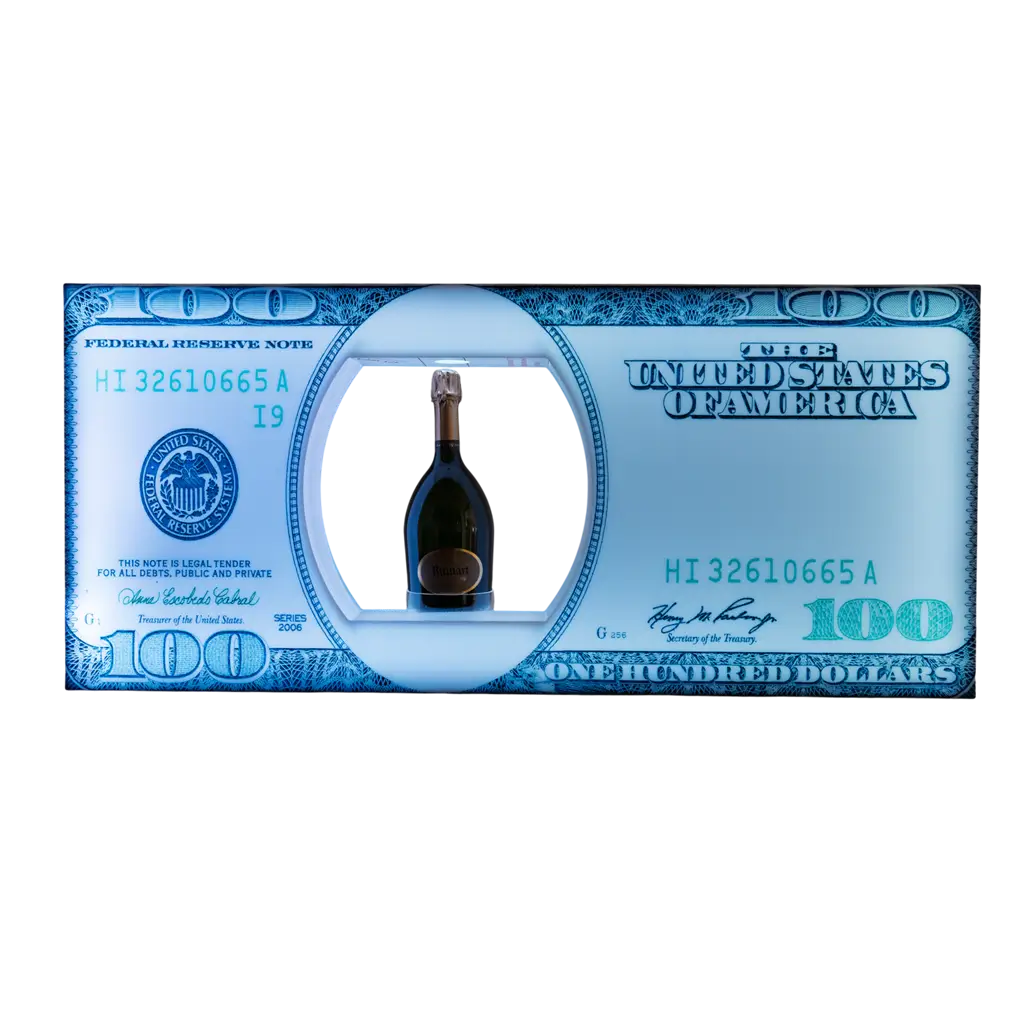Ritual de servicio "Dollar" - Expositor de botellas VIP iluminado | By Sparklers®.
