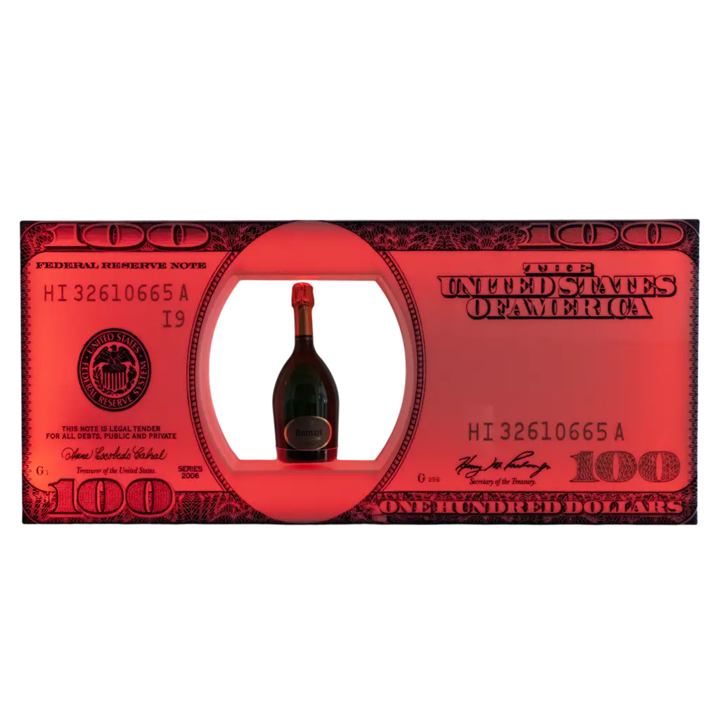 Ritual de servicio "Dollar" - Expositor de botellas VIP iluminado | By Sparklers®.