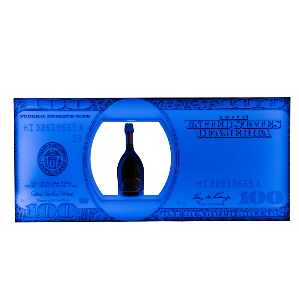 Ritual de servicio "Dollar" - Expositor de botellas VIP iluminado | By Sparklers®.