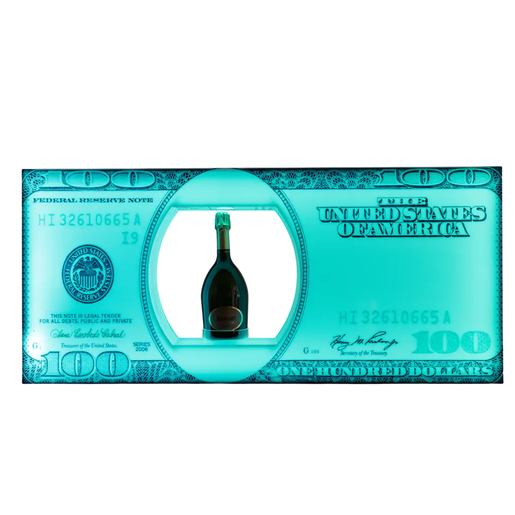 Ritual de servicio "Dollar" - Expositor de botellas VIP iluminado | By Sparklers®.