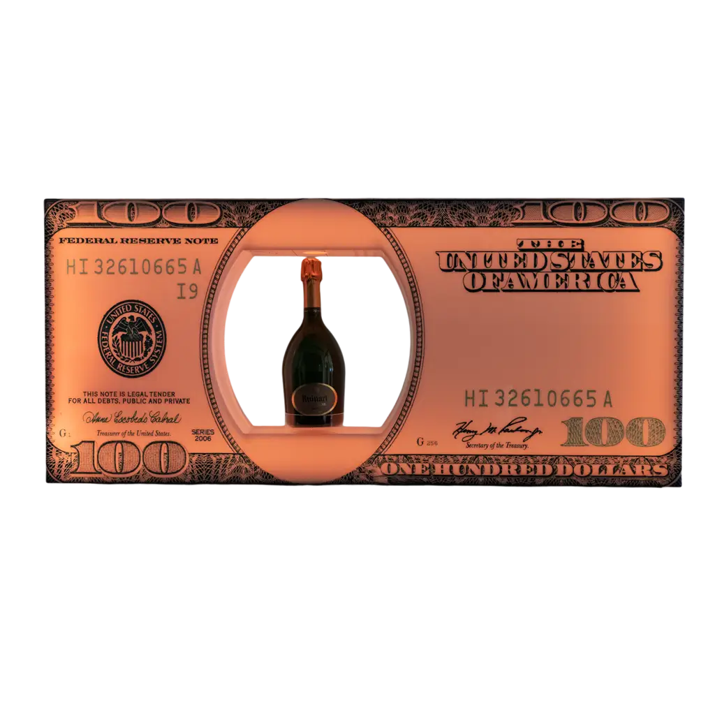 Ritual de servicio "Dollar" - Expositor de botellas VIP iluminado | By Sparklers®.