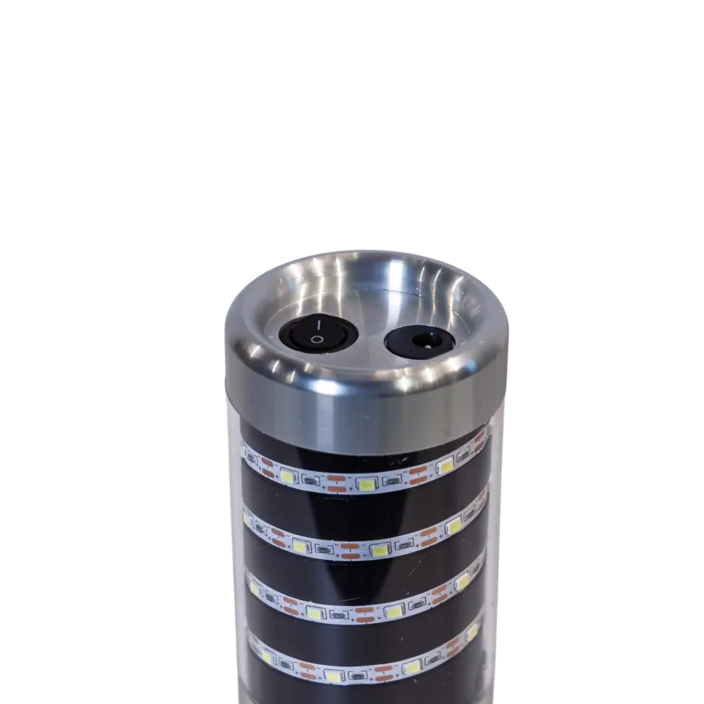 Bastón LED para botellas "Grenade" Negro, 24 cm - Recargable