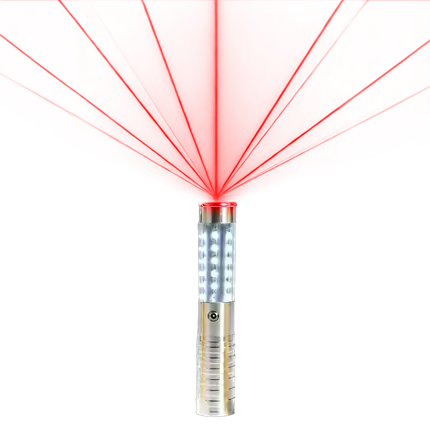 VIP Varita LED Plateada para Botellas con Láser Rojo - 24 cm