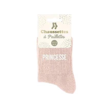 Calcetines princesa purpurina - Talla única 36-42