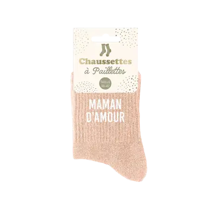 Calcetines con purpurina Maman d'amour - Talla única 36-42
