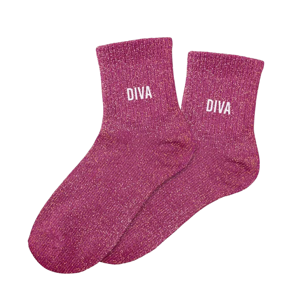 Calcetines diva purpurina - Talla única 36-42