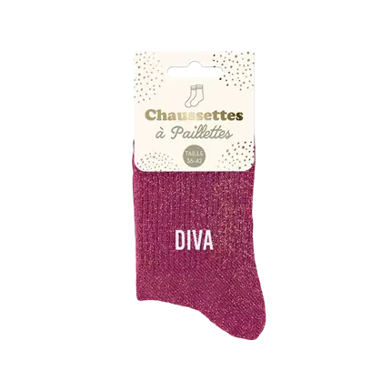 Calcetines diva purpurina - Talla única 36-42