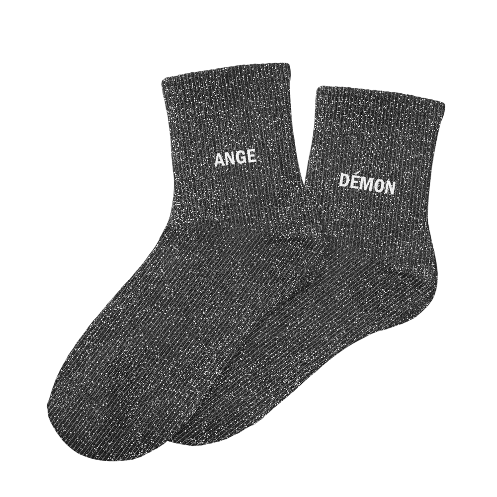 Angel demon duo glitter calcetines - Talla unica 36-42
