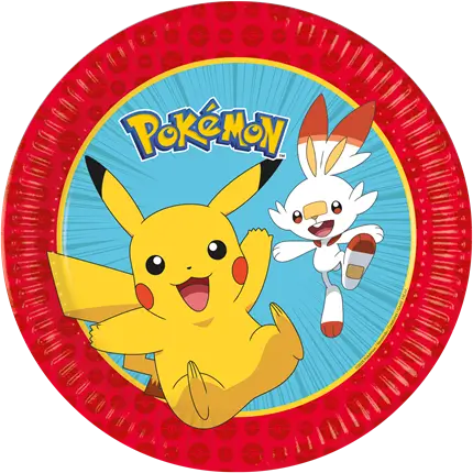 Plato de papel Pokémon ø23cm - Set de 8
