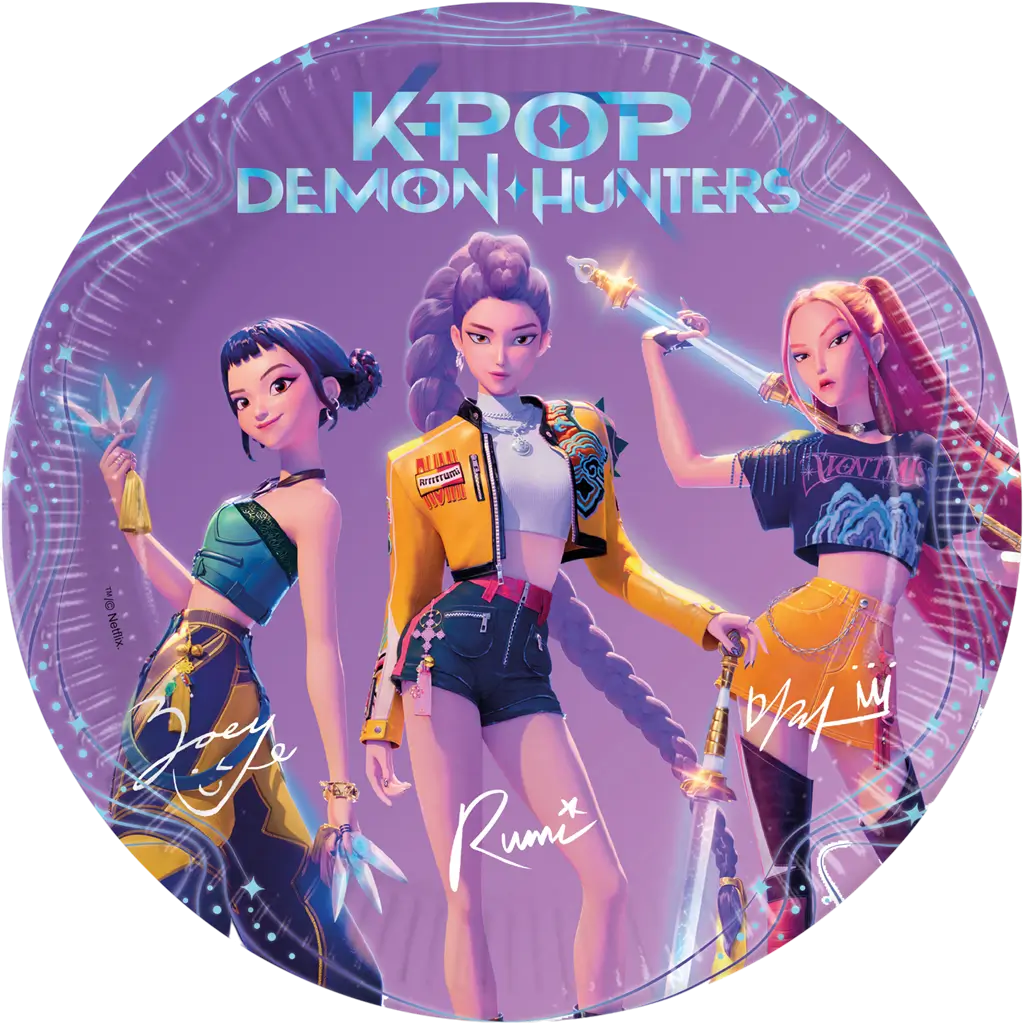 K-POP Demon Hunters plato de papel ø23cm - Set de 8