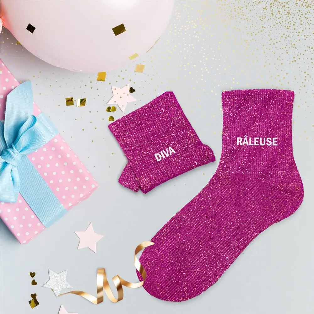 Calcetines con purpurina Duo Diva Râleuse - Talla única 36-42
