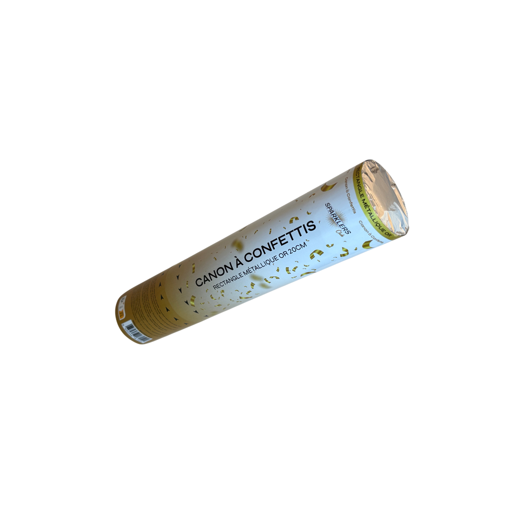 Cañón de confeti 20 cm Oro