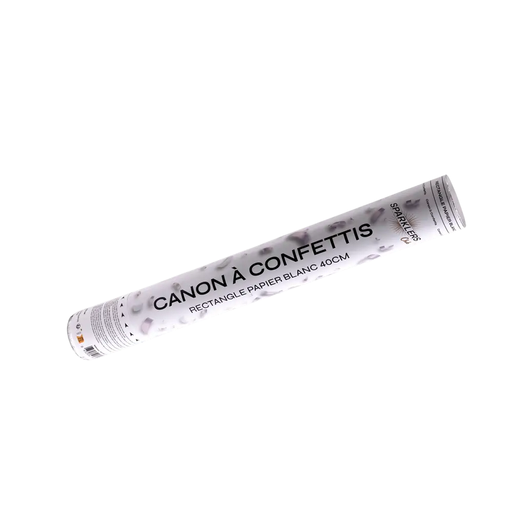 Cañones de confeti blanco de 40 cm