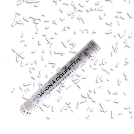 Cañones de confeti blanco de 40 cm
