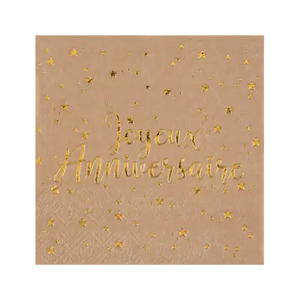 Servilleta Kraft Feliz Cumpleaños (paquete de 20)