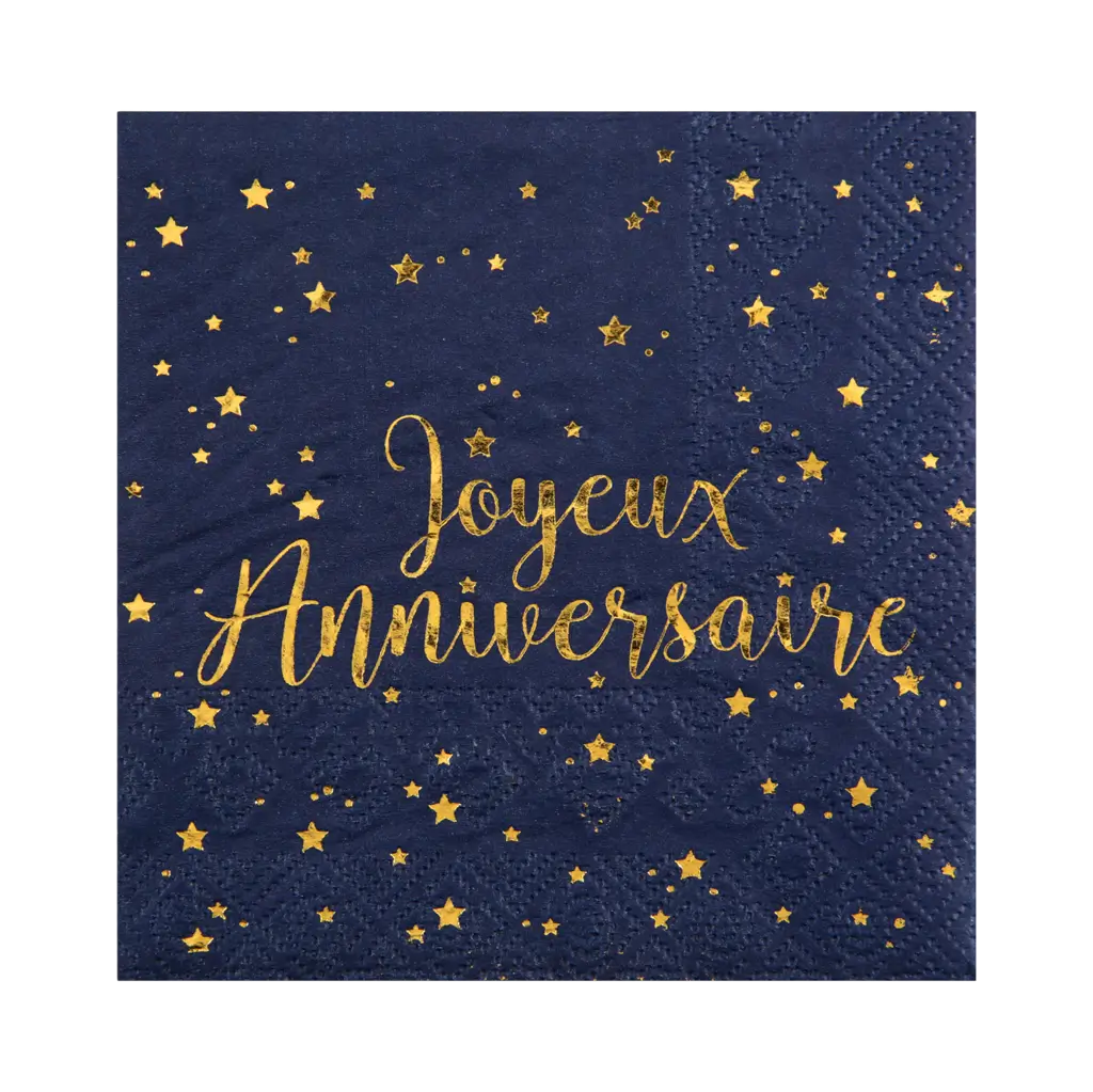 Servilleta Feliz Cumpleaños Azul (paquete de 20)