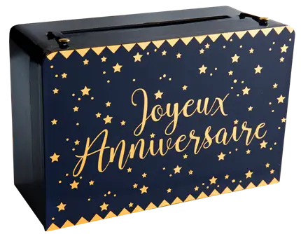 Urna de papel Feliz Cumpleaños Oro/Azul