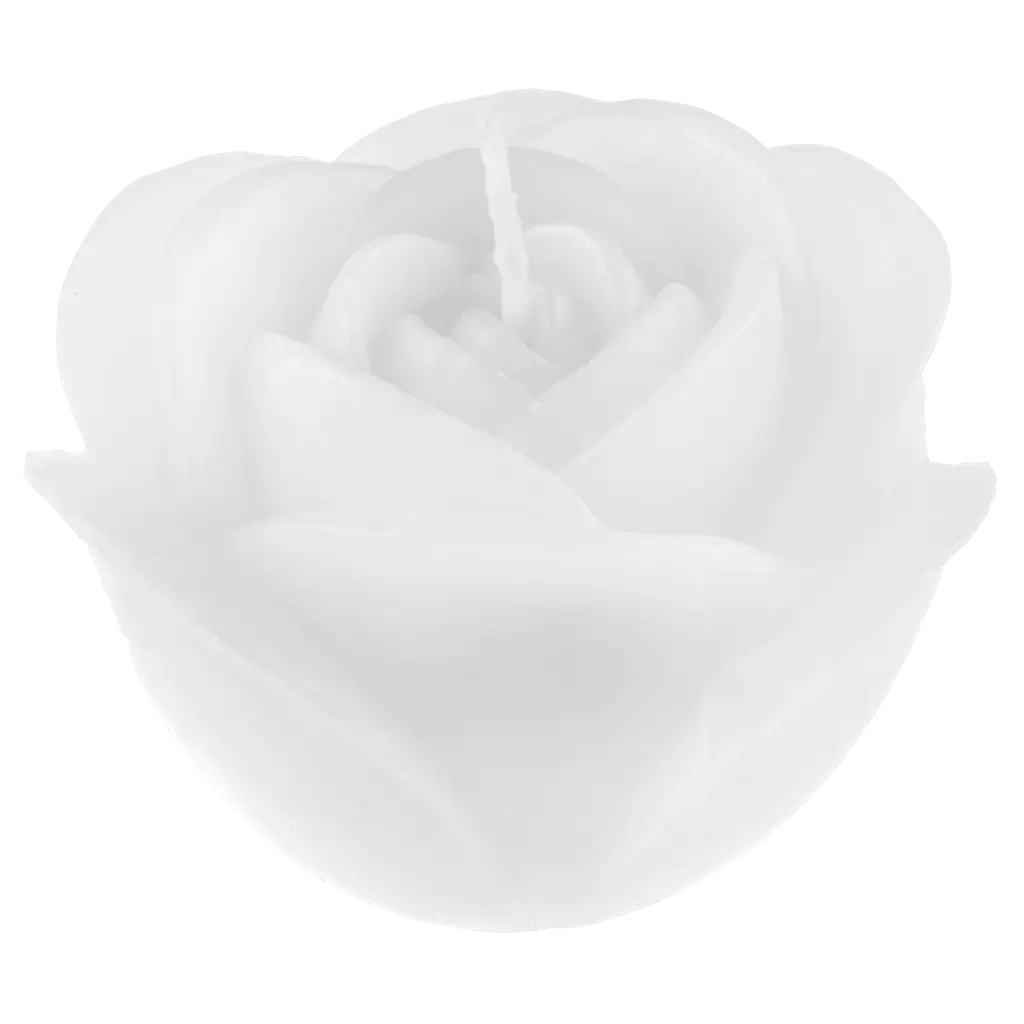 Vela flor esculpida rosa - Blanca