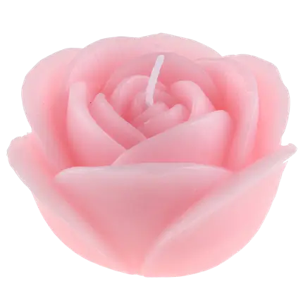 Vela flor de rosa tallada - Rosa claro