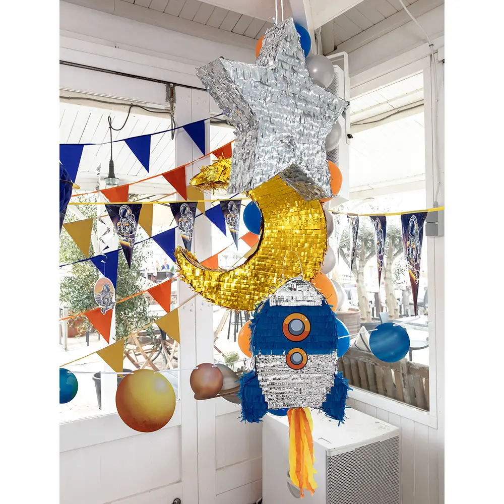 Piñata cohete azul