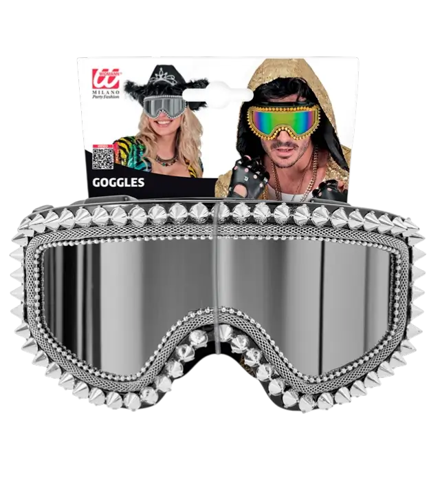 "FIESTA APRÈS-SKI GAFAS DE FIESTA DE INVIERNO CON TACHUELAS PLATEADAS Y STRASS".