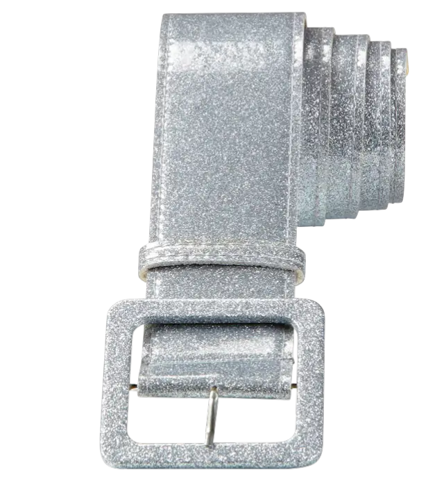 Cinturón Disco Plateado con Lentejuelas 120 cm – Accesorio Disfraz Años 70