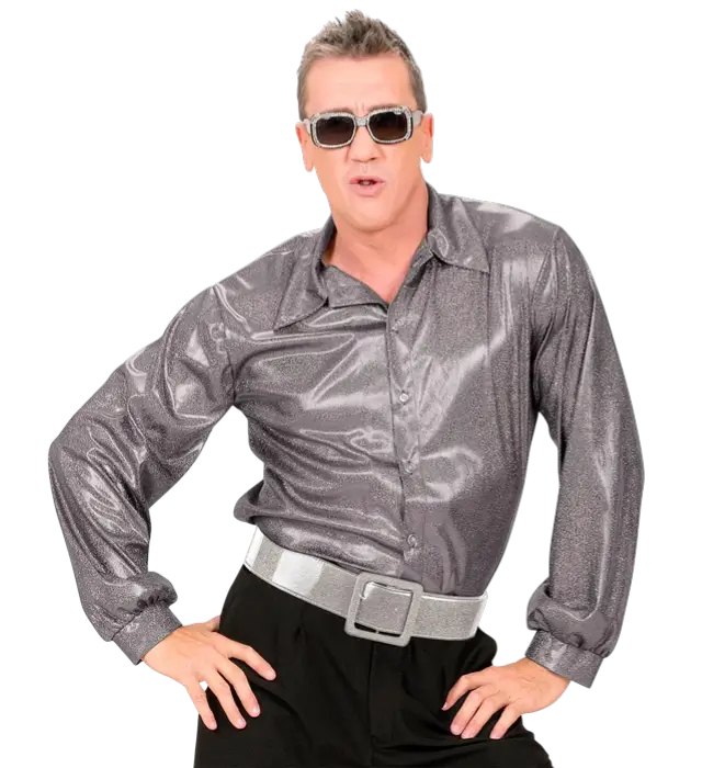 Cinturón Disco Plateado con Lentejuelas 120 cm – Accesorio Disfraz Años 70