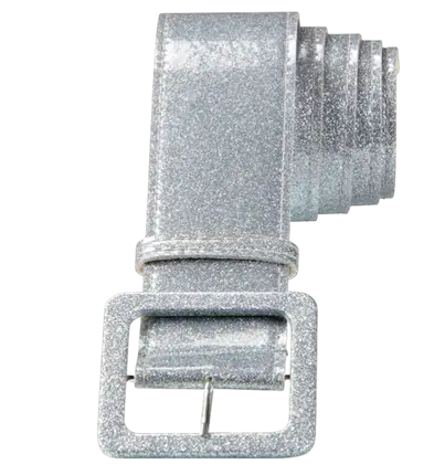 Cinturón Disco Plateado con Lentejuelas 120 cm – Accesorio Disfraz Años 70