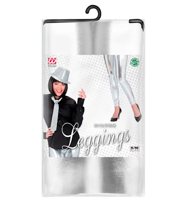 Leggings Plateados Metalizados – Pantalones Disco Brillantes – Disfraz Años 70 / 80