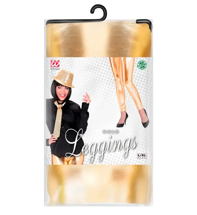 Leggings Dorados Metalizados – Pantalones Disco Brillantes – Disfraz Años 70 / 80