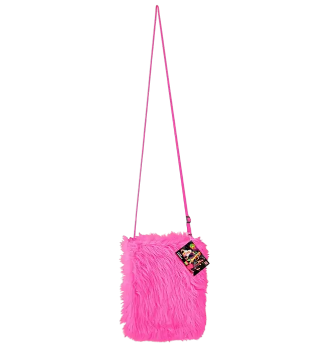 Bolso de Peluche Rosa Flúor – Accesorio Disfraz Pop Disco