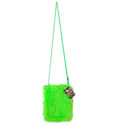 Bolso de Peluche Verde Flúor – Accesorio Disfraz Pop Disco