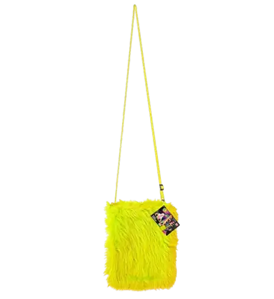 Bolso de Peluche Amarillo Flúor – Accesorio Disfraz Pop Disco